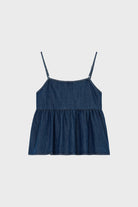 Dark blue denim double tie front tank top_2