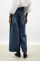 Dark blue super wide leg slouchy jeans_2