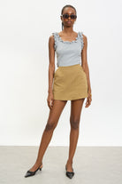 Dark camel pocket skort_4