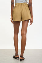 Dark camel pocket skort_2