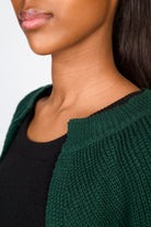Dark green knit shrug_3