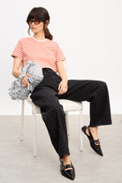 Dark grey graphic floral print jeans_5