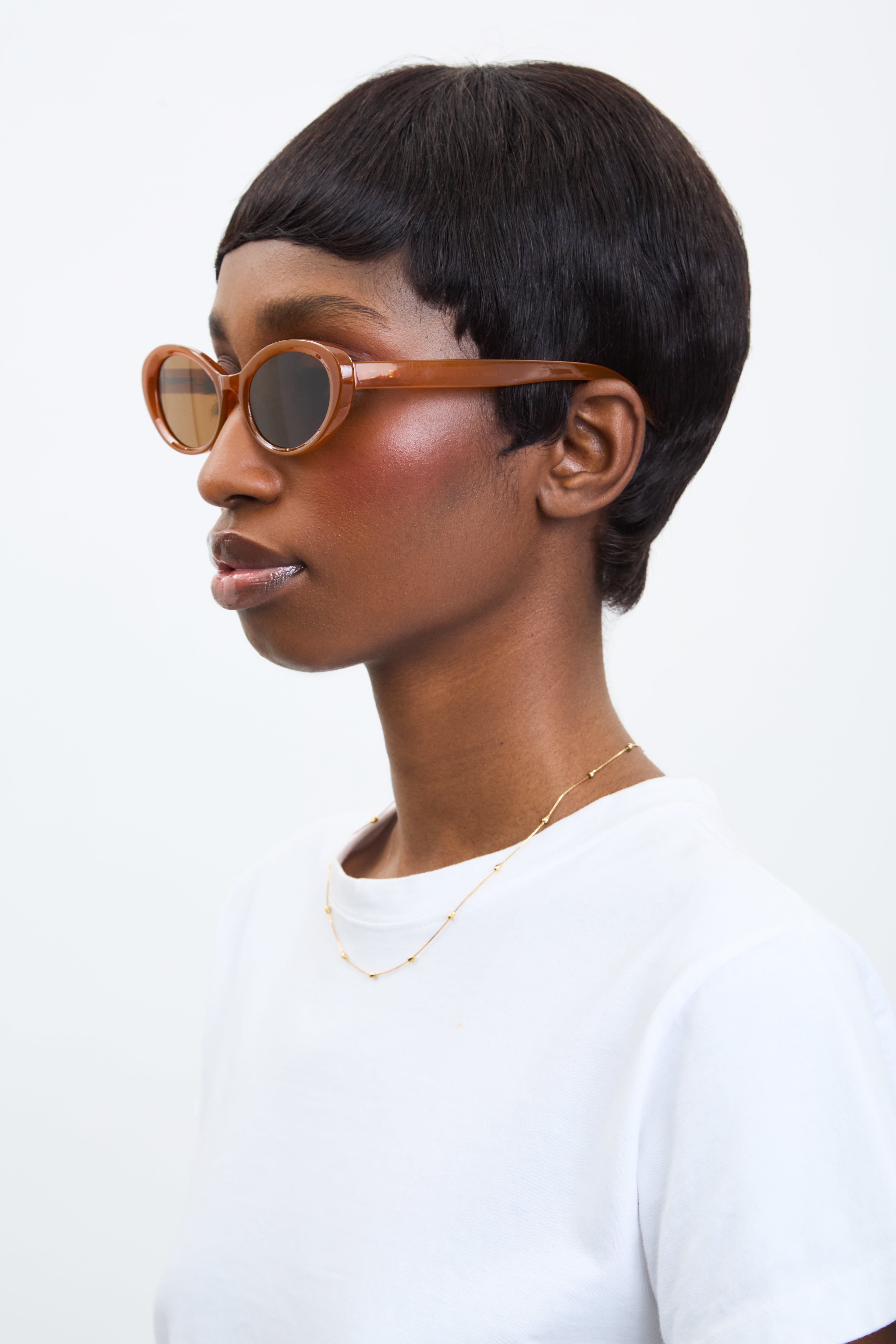 Dark orange thick cat eye sunglasses_4