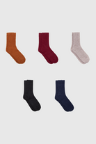 Dark ribbed angora socks - Set of 5_1