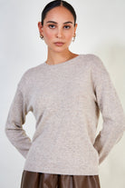 Dark beige alpaca blend light jumper_1