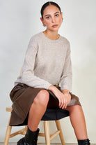 Dark beige alpaca blend light jumper_5