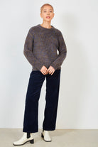 Dark brown and blue ultra soft mohair jumper_2