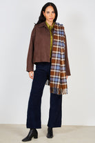 Dark brown short button up jacket_4