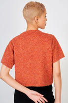 Dark orange wool blend mix knit short sleeve jumper_2