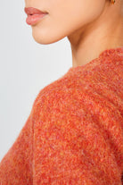 Dark orange wool blend mix knit short sleeve jumper_4