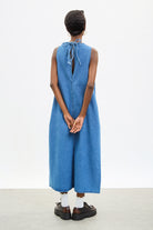 Denim panelled flare midi dress_2