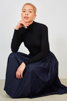 Denim pleated skirt_5