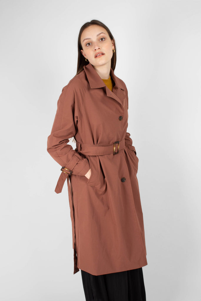 Dusty pink single breasted trench coat_3