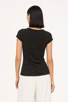 Black and ivory flecked scrunched tee_4