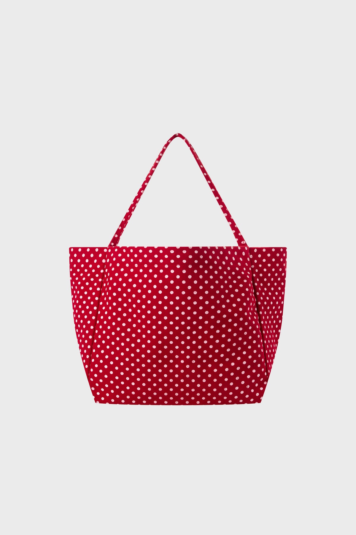 Red and white polka dot tote bag_1