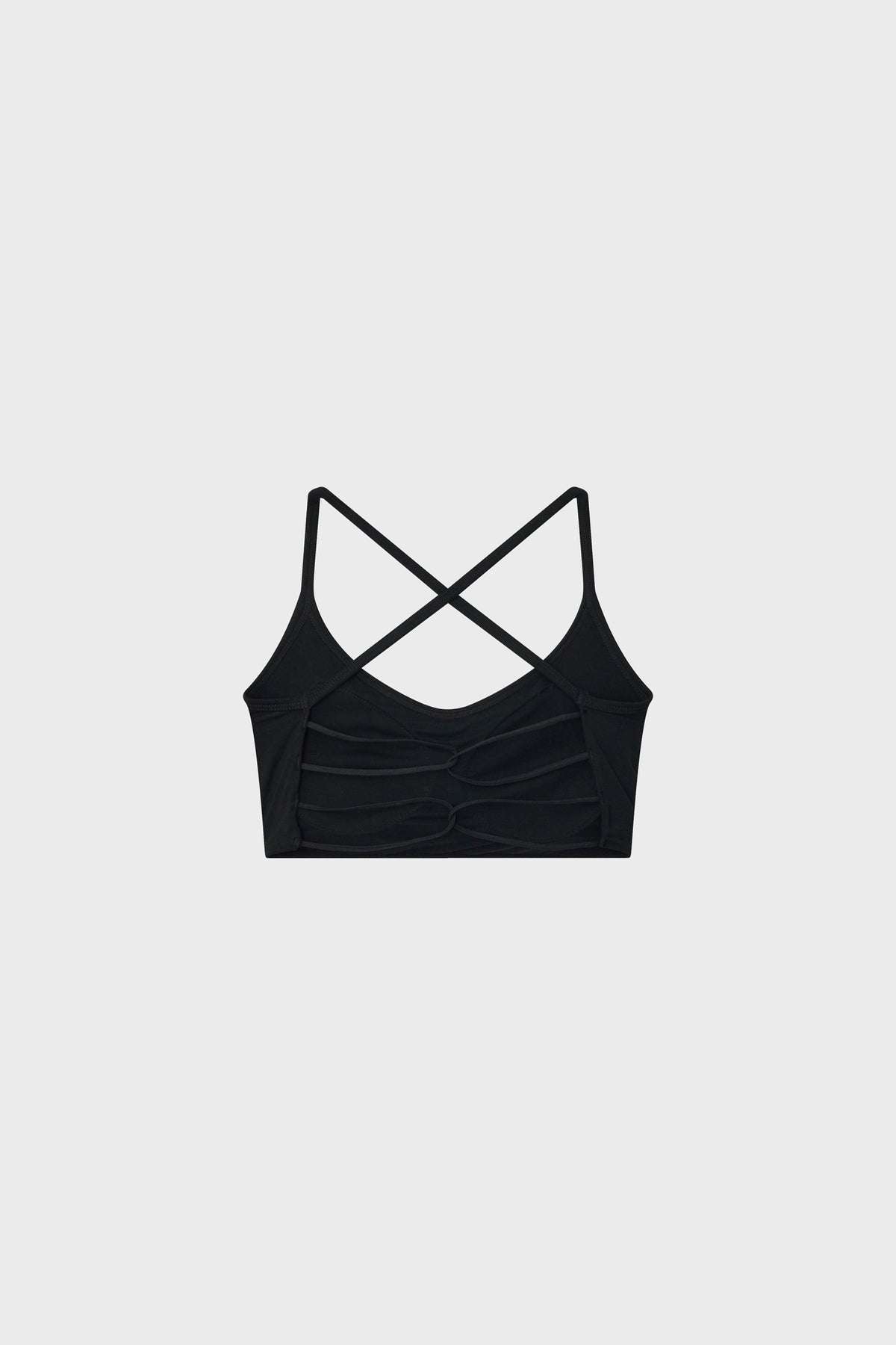 Black strappy back shrunken bralette_2