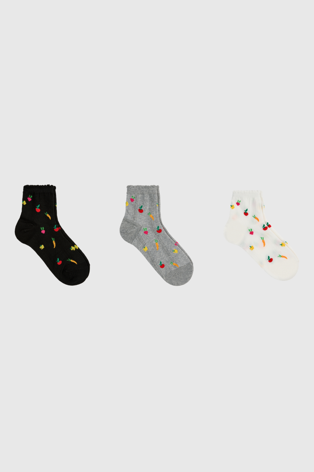 Five a day fruits and veggies socks - Set of 3