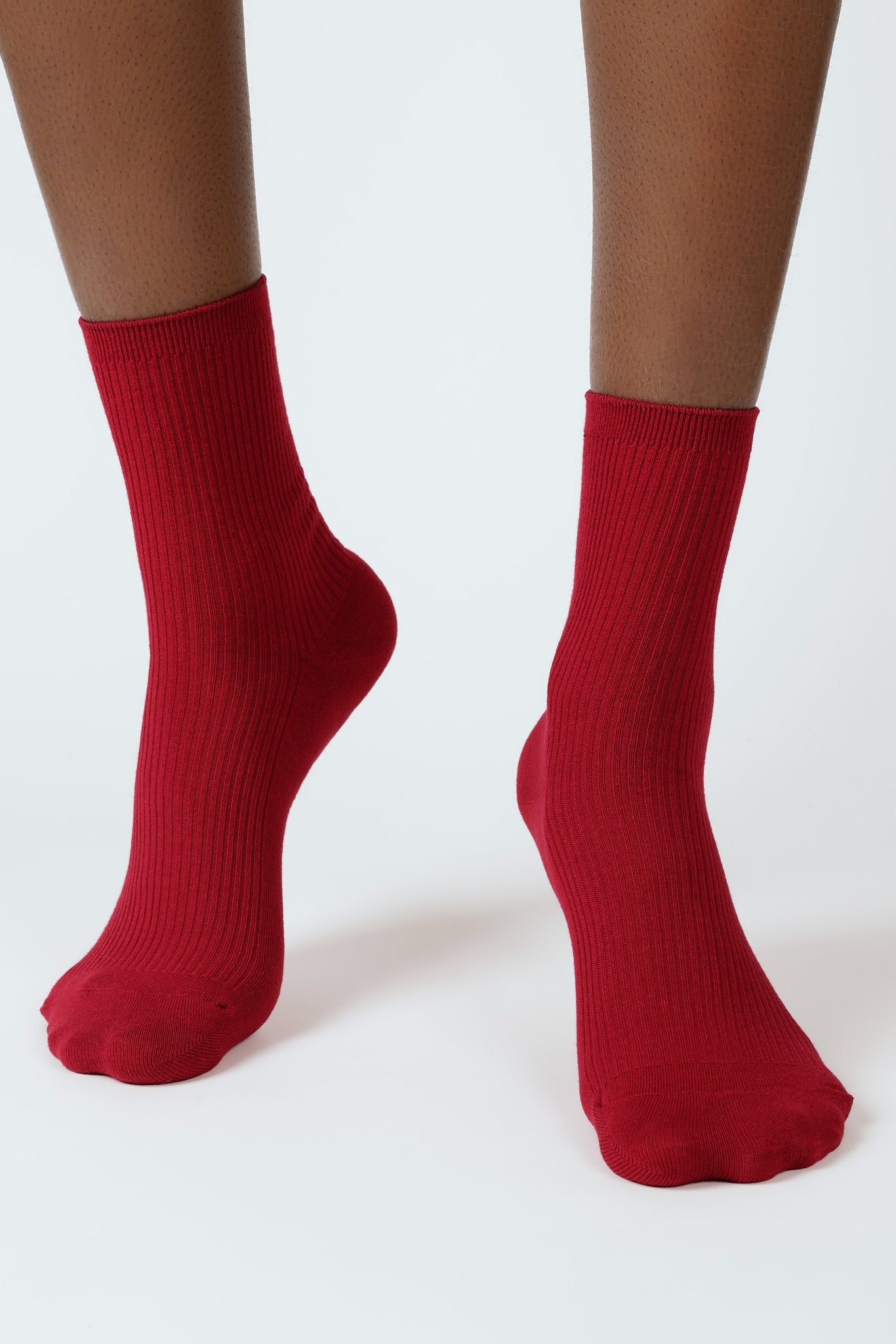 Burgundy classic ribbed socks