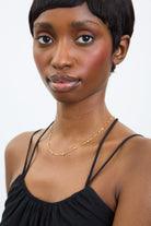 Gold droplet chain necklace_4