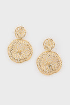 Gold organic lines double drop earrings_1