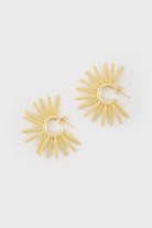 Gold thick cones starbust hoop earrings_1