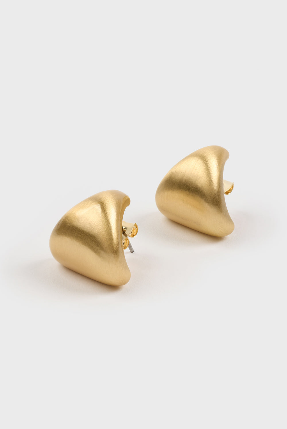 Gold triangle stud earrings