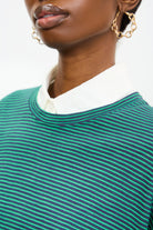 Green and navy horizontal stripe long sleeve tee_3