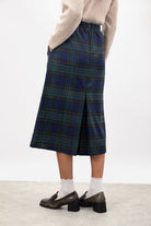 Green and navy tartan skirt_2