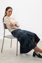 Green and navy tartan skirt_4
