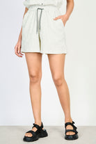 Green and white striped shorts_1