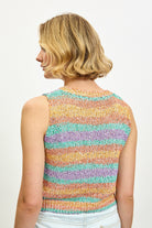 Green orange and lilac bright striped sweater vest_2