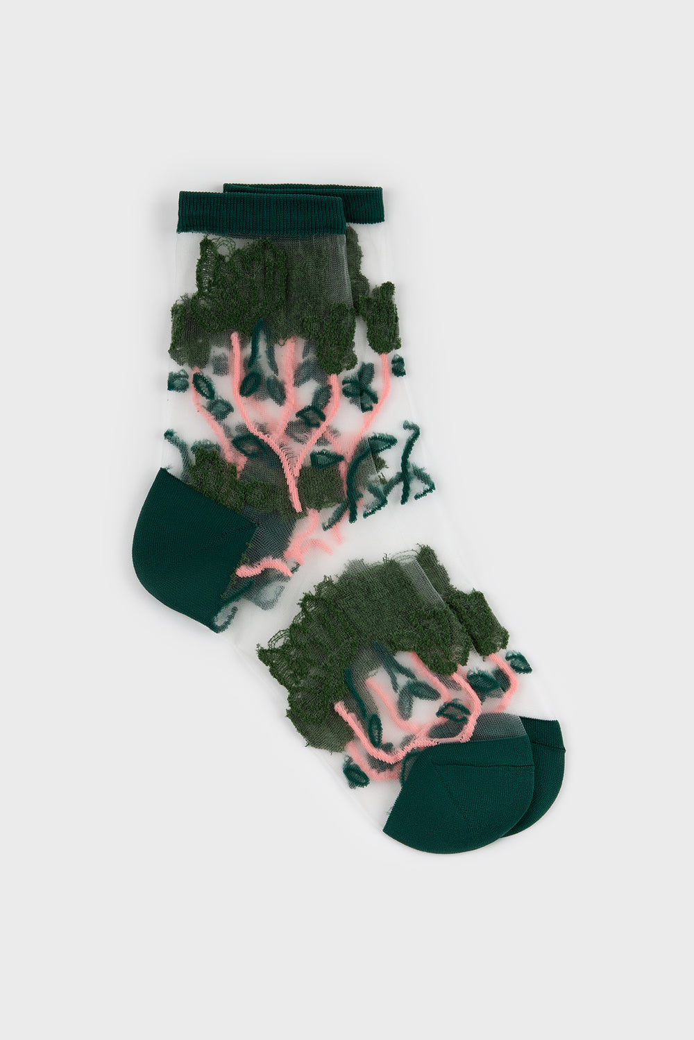 Sheer bold climbing flower socks - Set of 3
