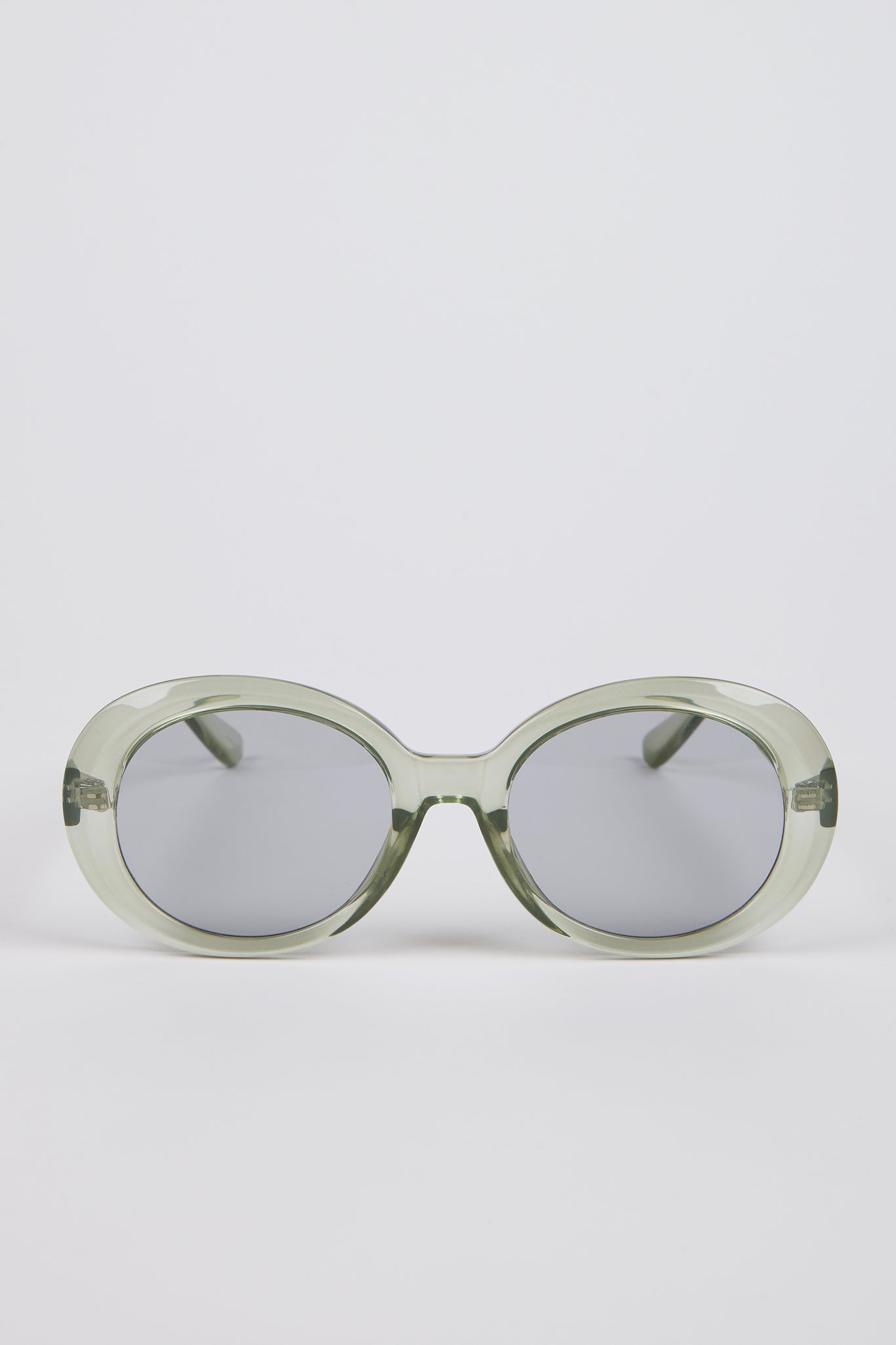 Green and grey lens round sunglasses