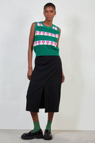 Green and pink bold floral sweater vest_3