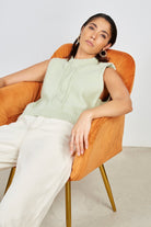 Green cableknit sweater vest_6