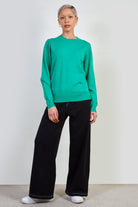 Green cashmere blend crew neck jumper_2