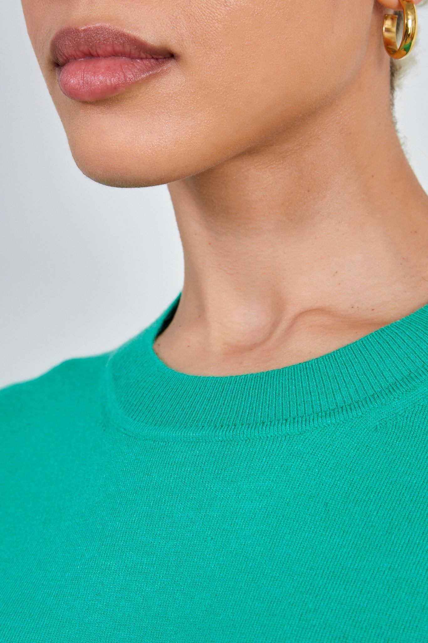 Green cashmere blend crew neck jumper_4