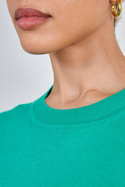 Green cashmere blend crew neck jumper_4