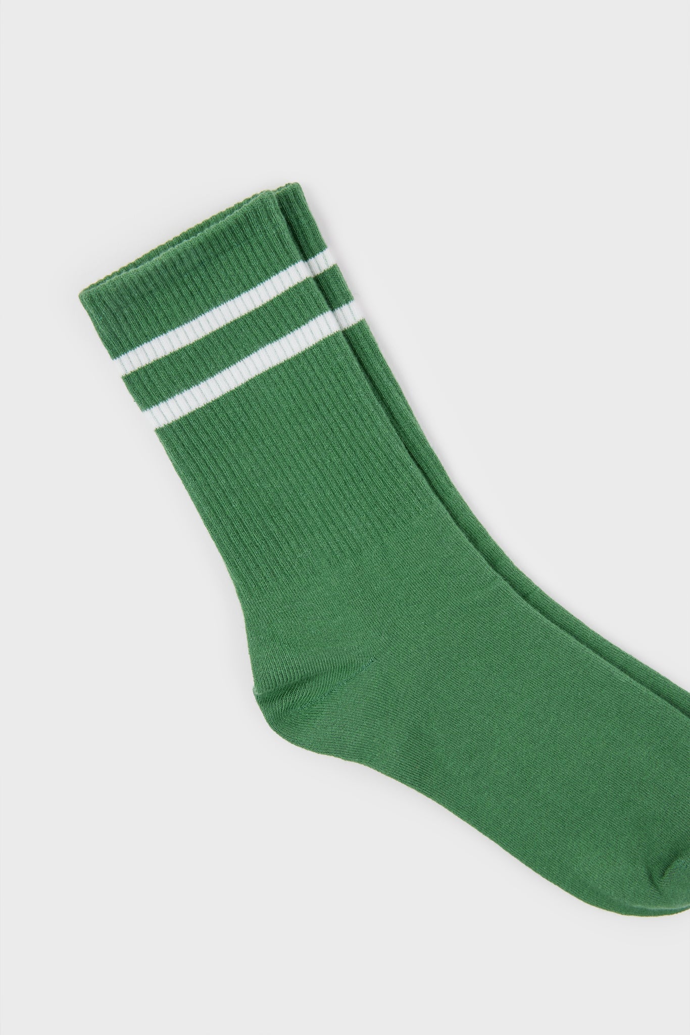 Green double varsity stripe socks_3