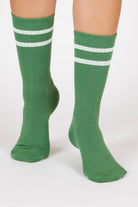 Green double varsity stripe socks_4