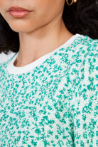 Green splatter print tee_4