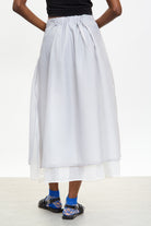 Grey chiffon overlay pleated skirt_2