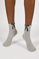 Grey giant black bow socks_2