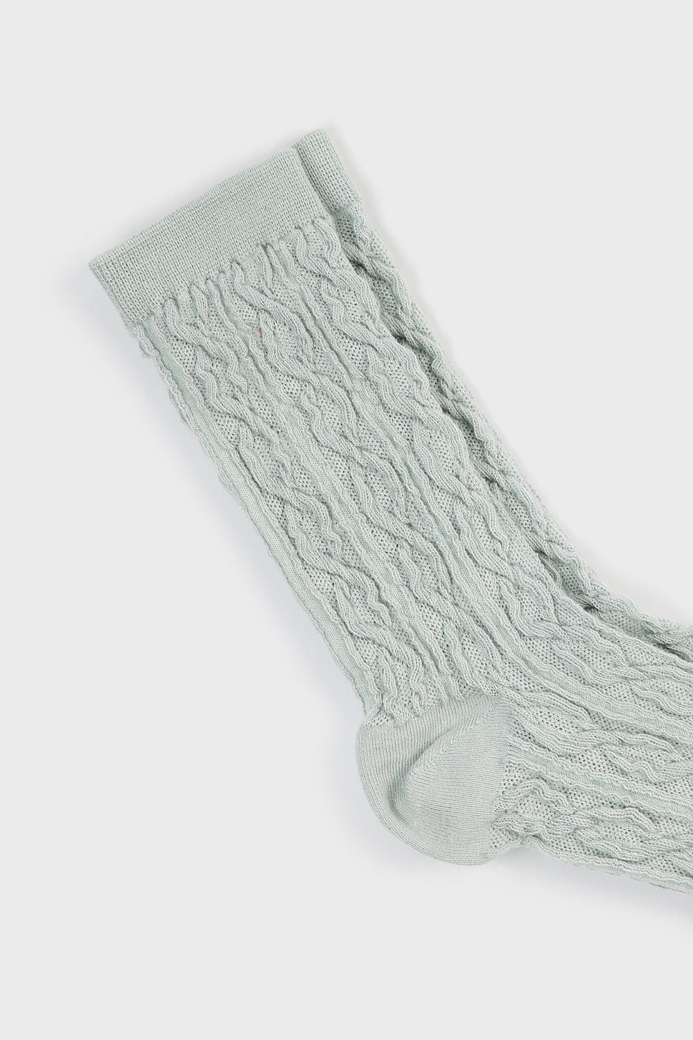 Grey mesh cableknit socks_4