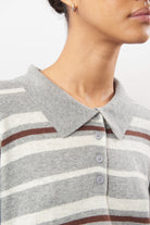 Grey oatmeal and brown multi striped rugby jumper_3