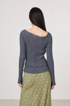 Grey ribbed double layer top_2