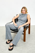 Grey ribbed skirt trousers_5