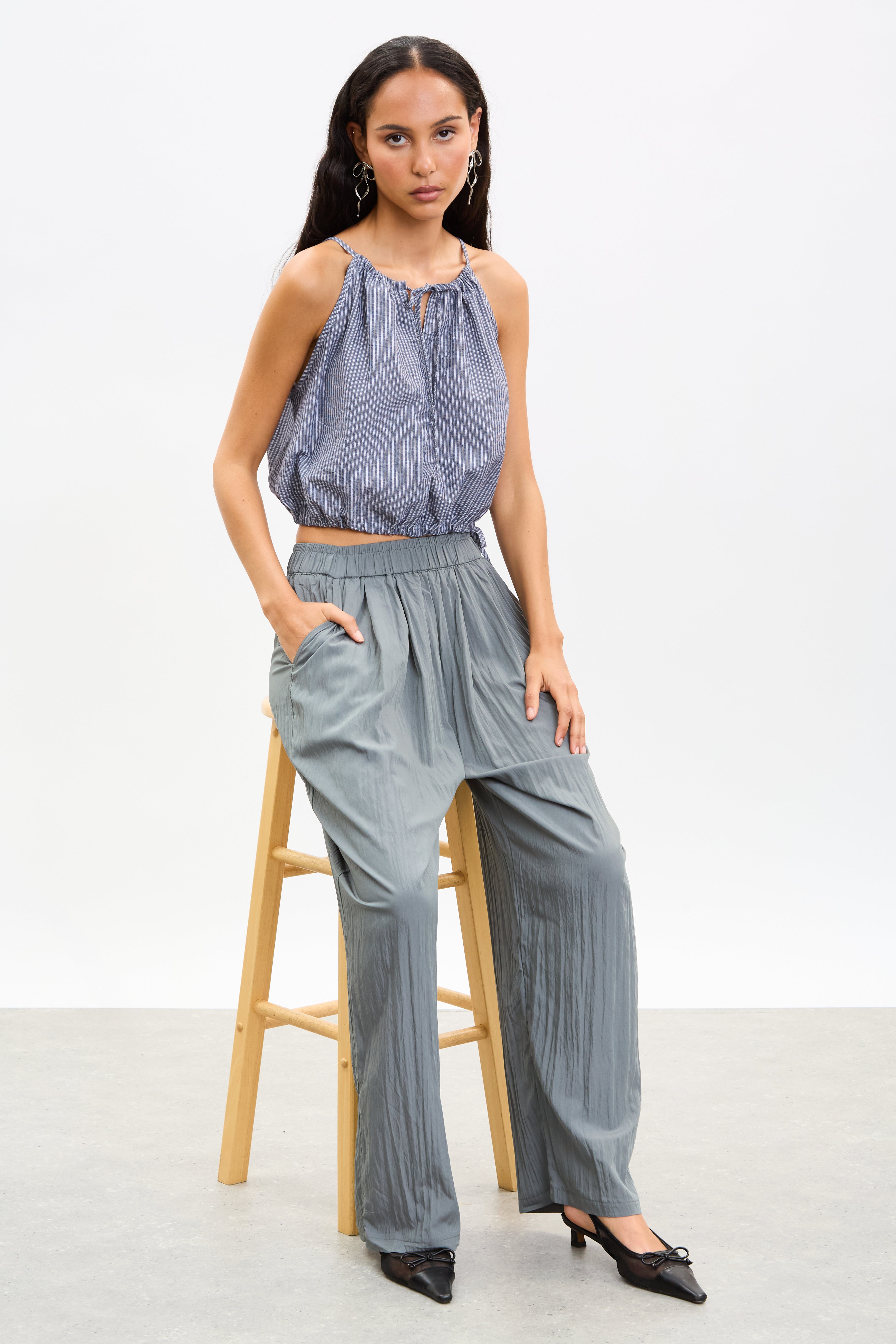 Grey satin touch wide leg trousers_5