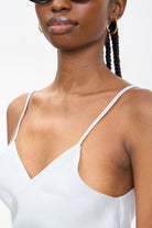 Grey satin wrap tank blouse_3