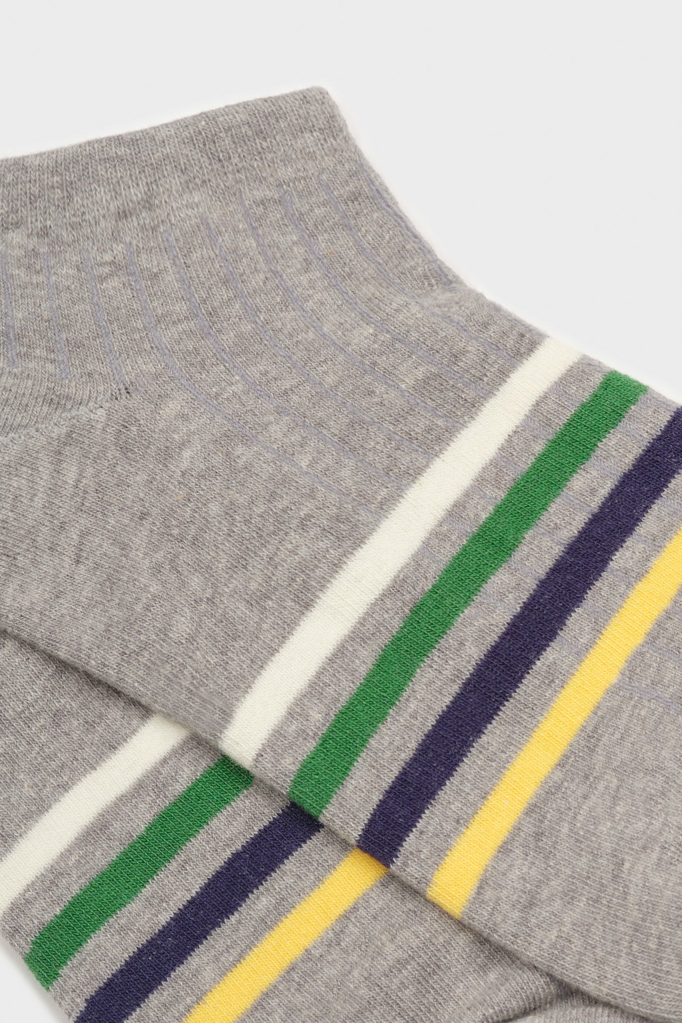 Grey multicolour striped ankle socks_4